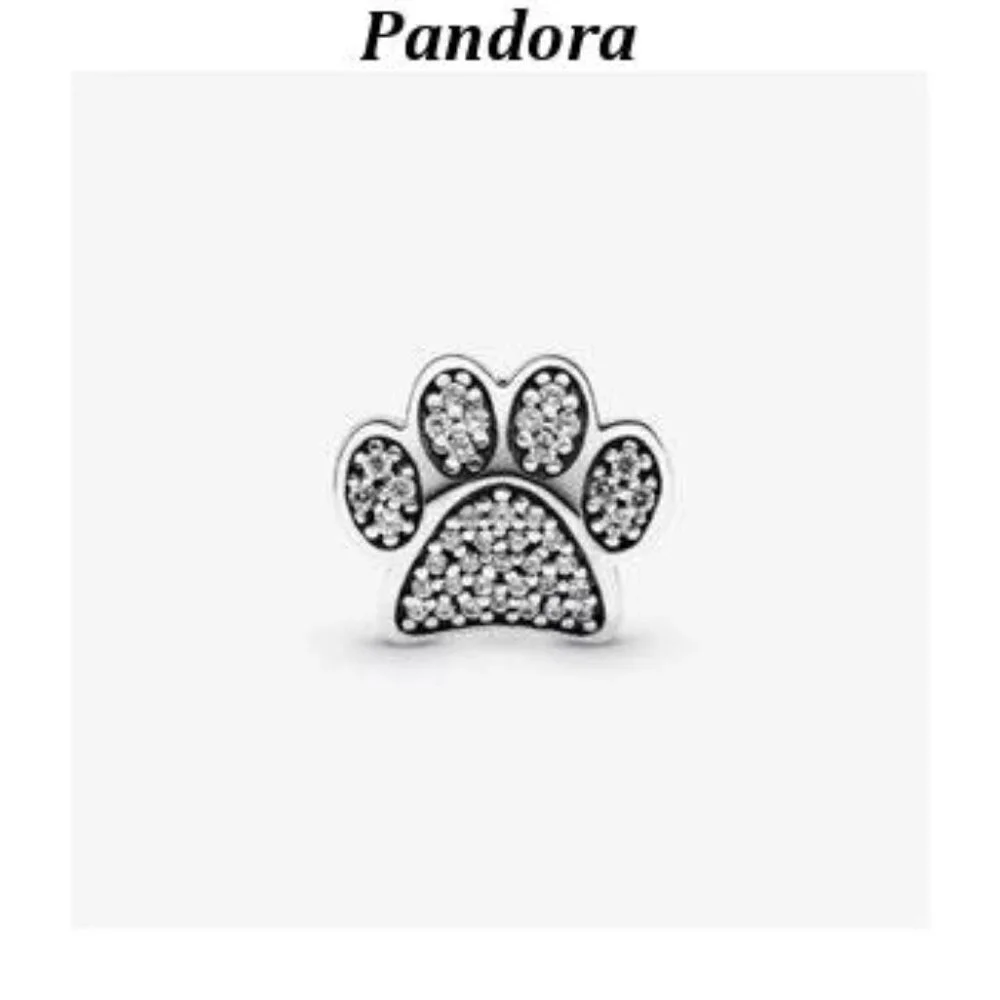 Pandora Dog Paw Print Charm with Clear